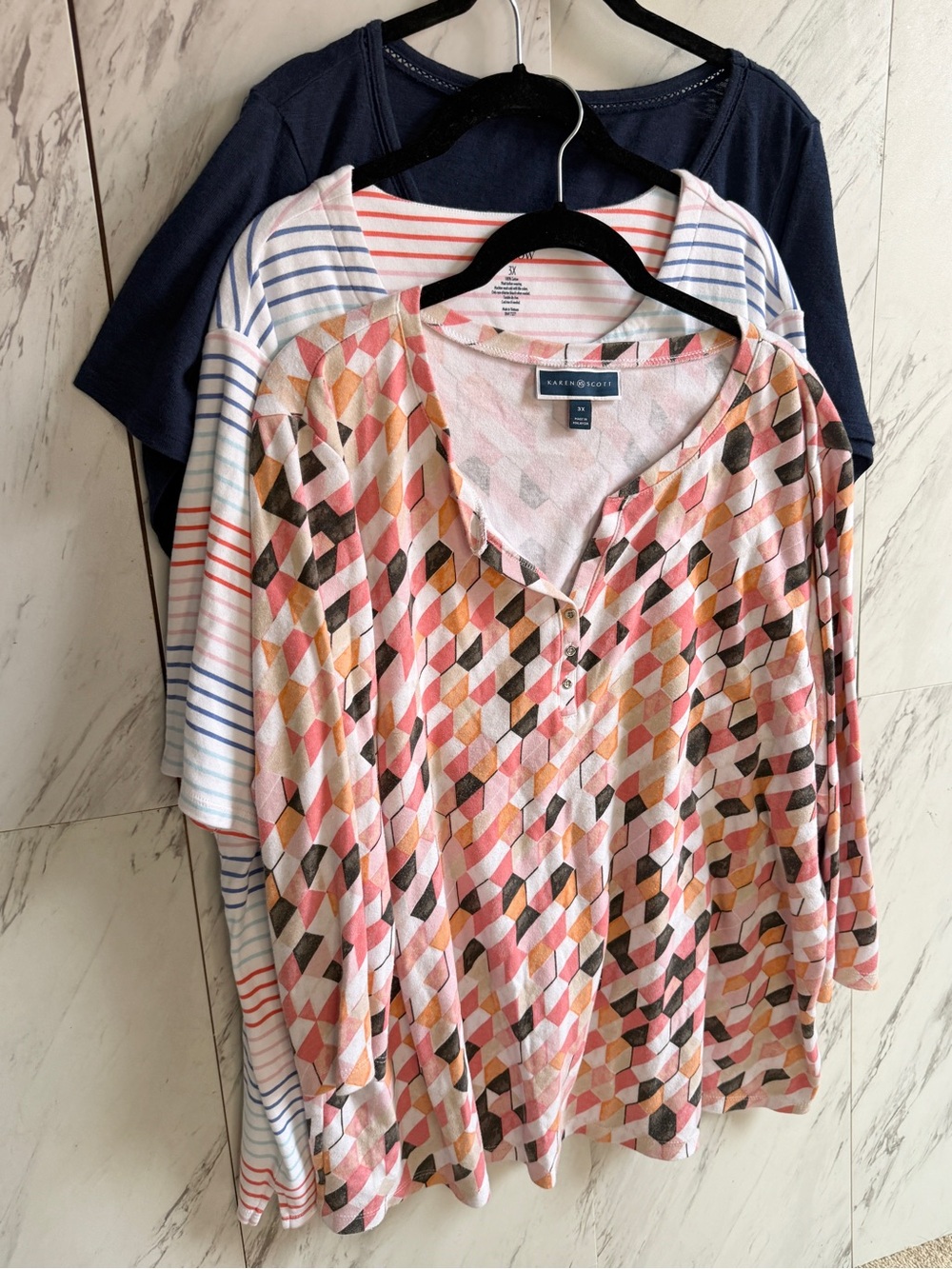 Bundle of 3 Plus Size 3X Short Sleeve Tops Westport Croft & Barrow Karen Scott